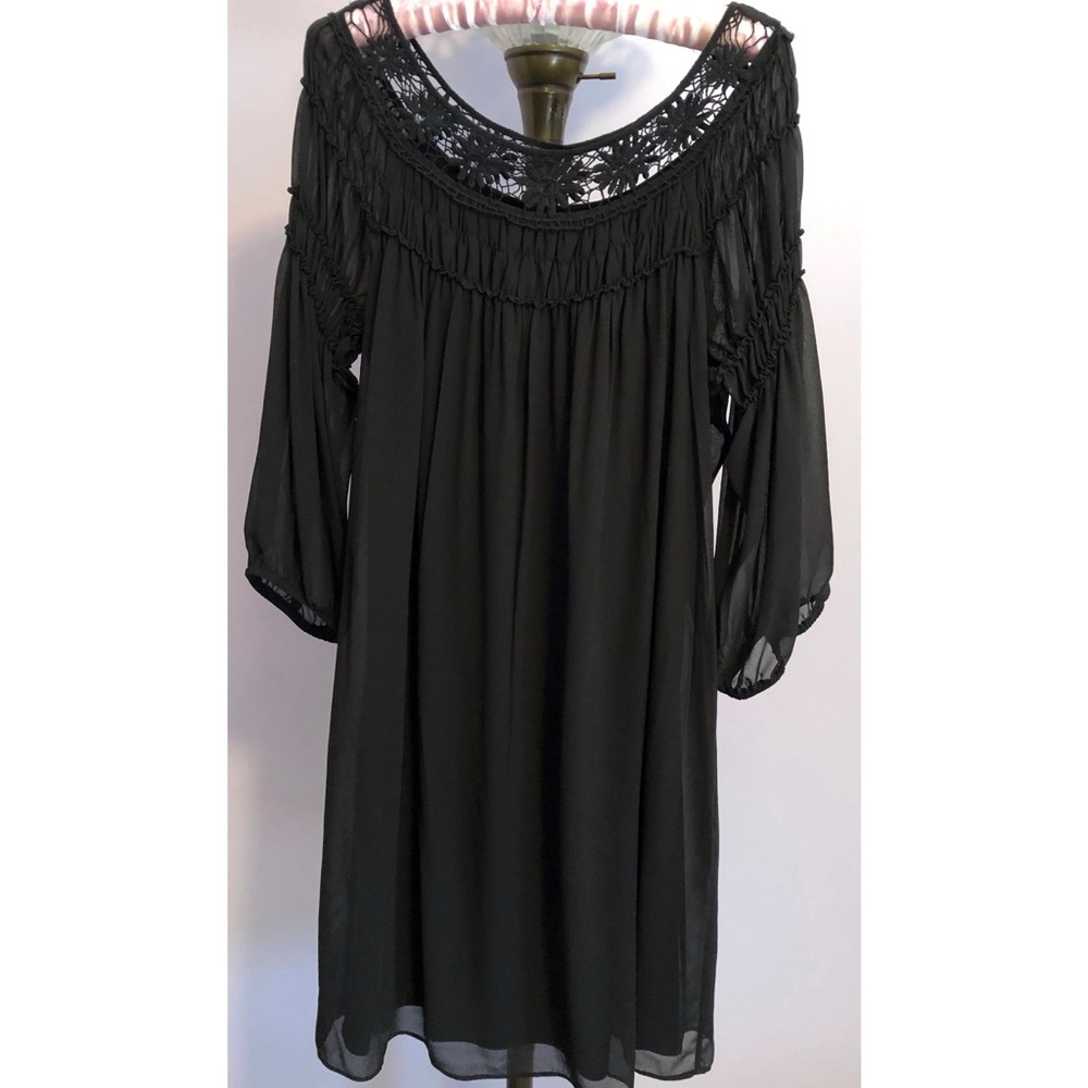 Black Torrid dress with lace collar
